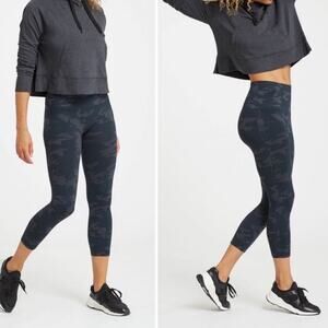 Spanx Camo Leggings Black Gray Size L